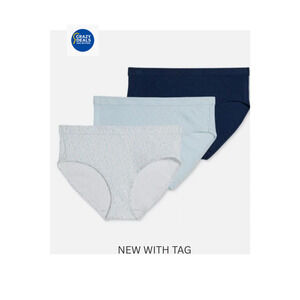 Women's Breathe Jockey 3-Pack 100% Cotton Hipster Panties Blue Assorted XXL
